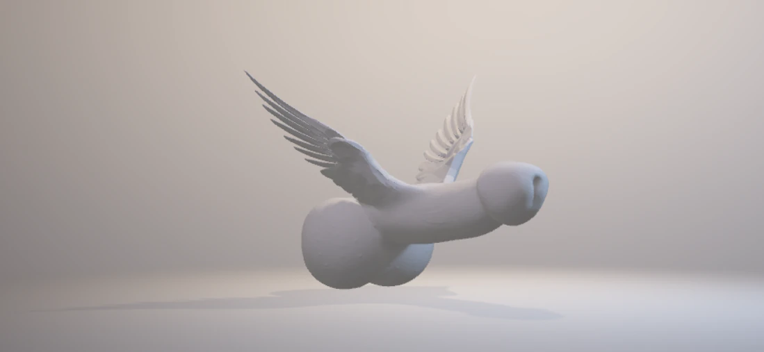 空飛ぶペニス 3Dプリントモデル .c4d .max .obj .3ds .fbx .stl .blend 