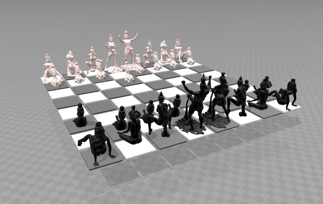 Erotic chess set 3D Print Model .c4d .max .obj .3ds .fbx .stl .blend 