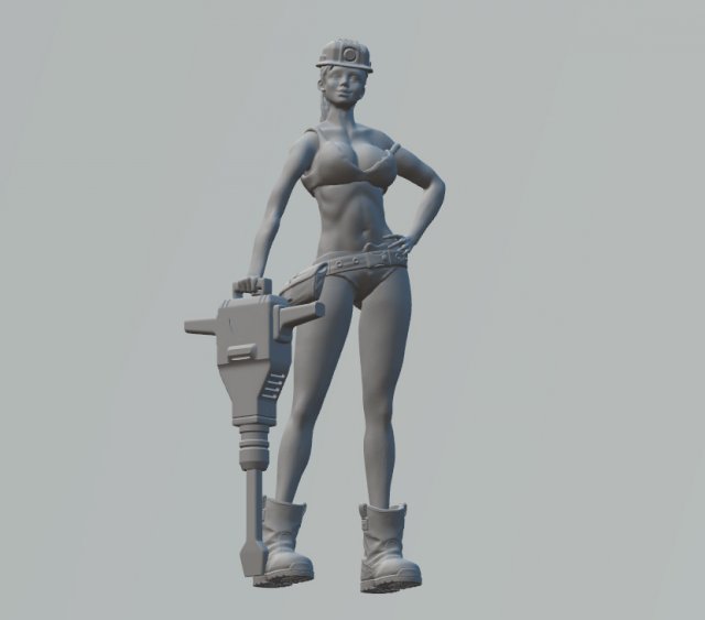 woman worker 3D Принт Модель .c4d .max .obj .3ds .fbx .stl .blend 