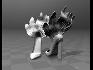 womens feather shoes 3D Print Model