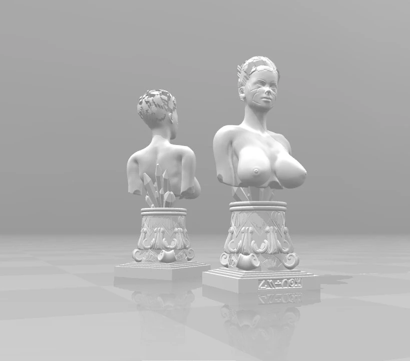 female sci-fi bust 3D Print Model .c4d .max .obj .3ds .fbx .stl .blend 