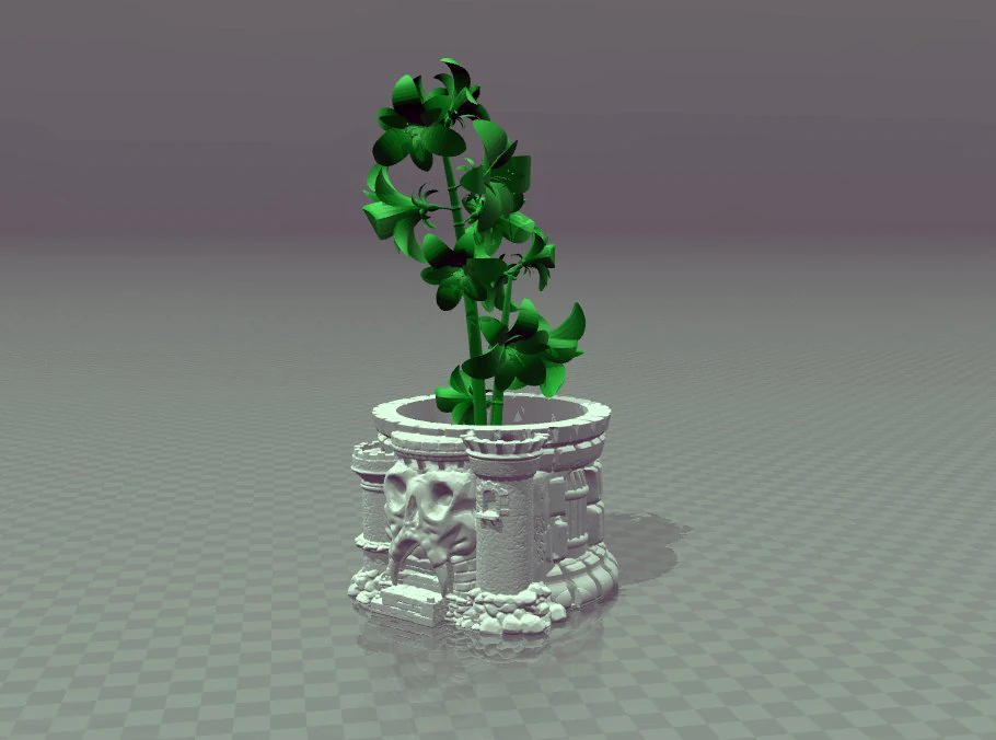 flower-plant pot 3D Print Model .c4d .max .obj .3ds .fbx .stl .blend 