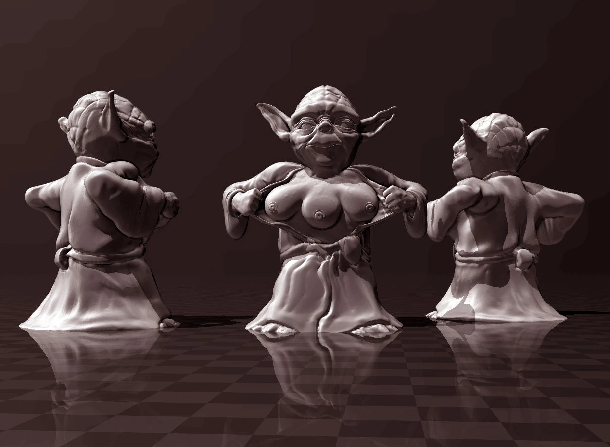 master yoda - flashing 3D Print Model .c4d .max .obj .3ds .fbx .stl .blend 