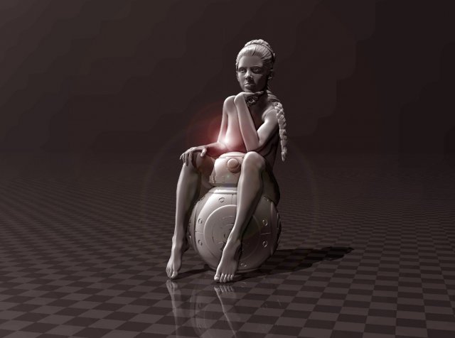 bb-8 princes leia 3D 프린트 모델 .c4d .max .obj .3ds .fbx .stl .blend 