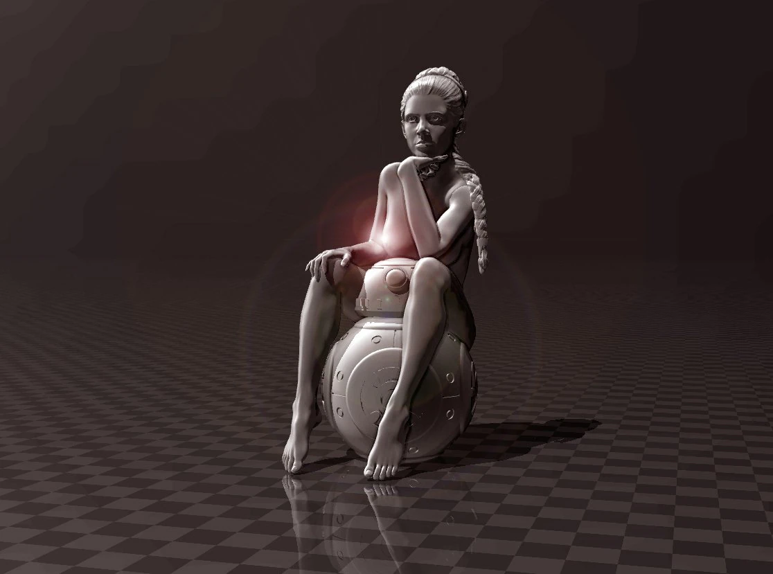 bb-8 princes leia 3D Print Model .c4d .max .obj .3ds .fbx .stl .blend 