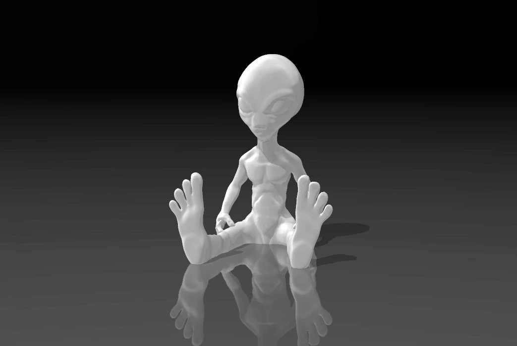 grey alien 3D Print Model .c4d .max .obj .3ds .fbx .stl .blend