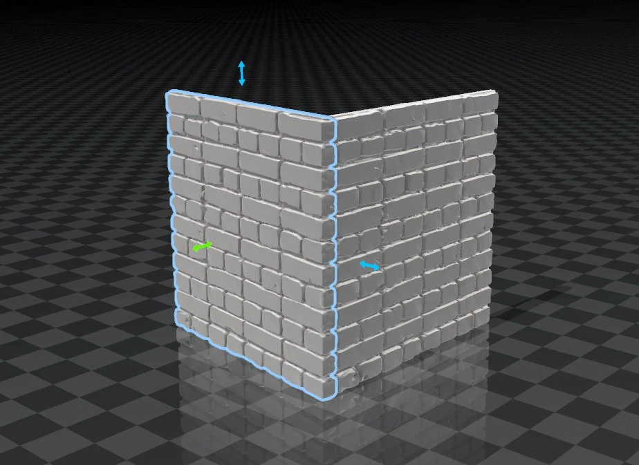 antiga parede de tijolos com vers&atilde;o de canto Modelo 3D .c4d .max .obj .3ds .fbx .stl .blend 