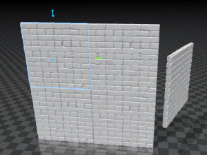 antiga parede de tijolos com vers&atilde;o de canto Modelo 3D