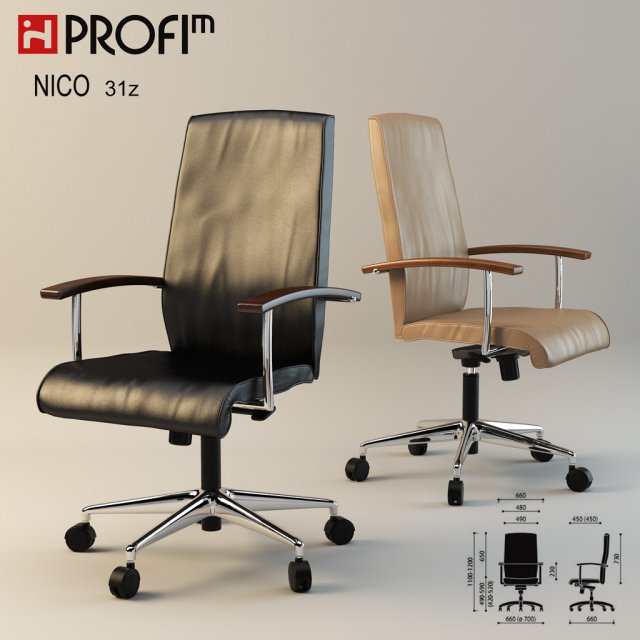 office wheelchair profim nico 31z Modelo 3D .c4d .max .obj .3ds .fbx .stl .blend