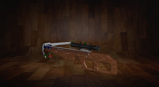 crossbow with a telescopic sight 3D मॉडल .c4d .max .obj .3ds .fbx .stl .blend 