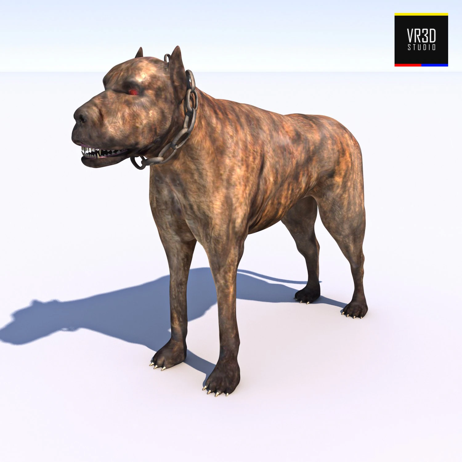vicious dog 3D Model .c4d .max .obj .3ds .fbx .stl .blend