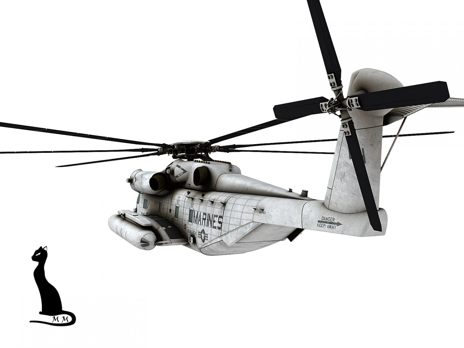 Sikorsky ch-53 super stallion 3D Model .c4d .max .obj .3ds .fbx .stl .blend 