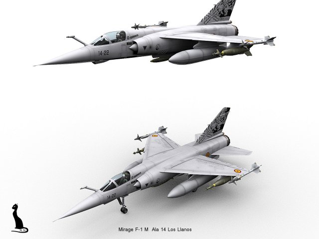 mirage f-1 spanish air force 3D Модель .c4d .max .obj .3ds .fbx .stl .blend 