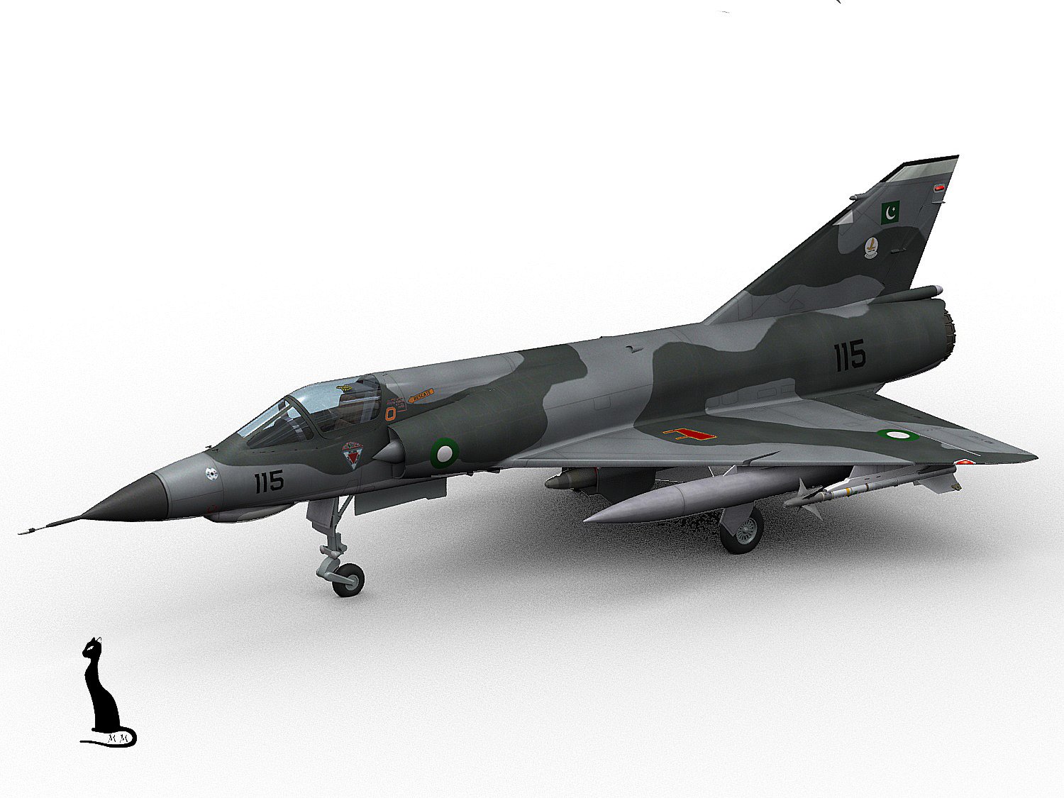 Mirage III E Pakistan 3D Model in Bomber 3DExport