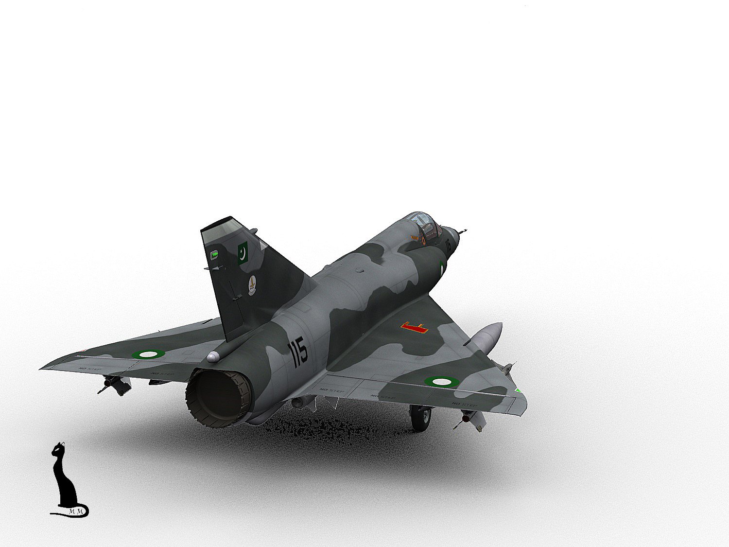 Mirage III E Pakistan 3D Model in Bomber 3DExport