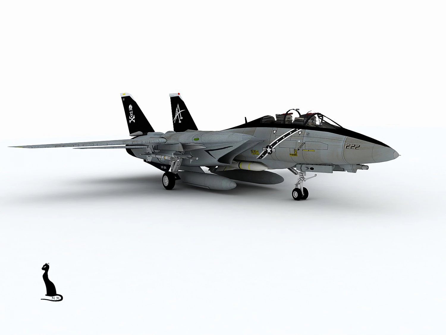 grumman f-14 tomcat 3D Model .c4d .max .obj .3ds .fbx .stl .blend 