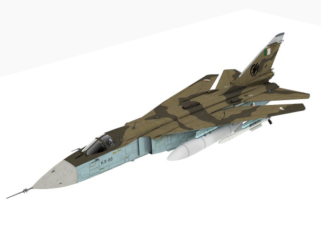 sukhoi su-24 fencer algerian scheme 3D Model .c4d .max .obj .3ds .fbx .stl .blend 