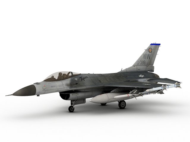 f-16 c usaf tigers 3D मॉडल .c4d .max .obj .3ds .fbx .stl .blend 