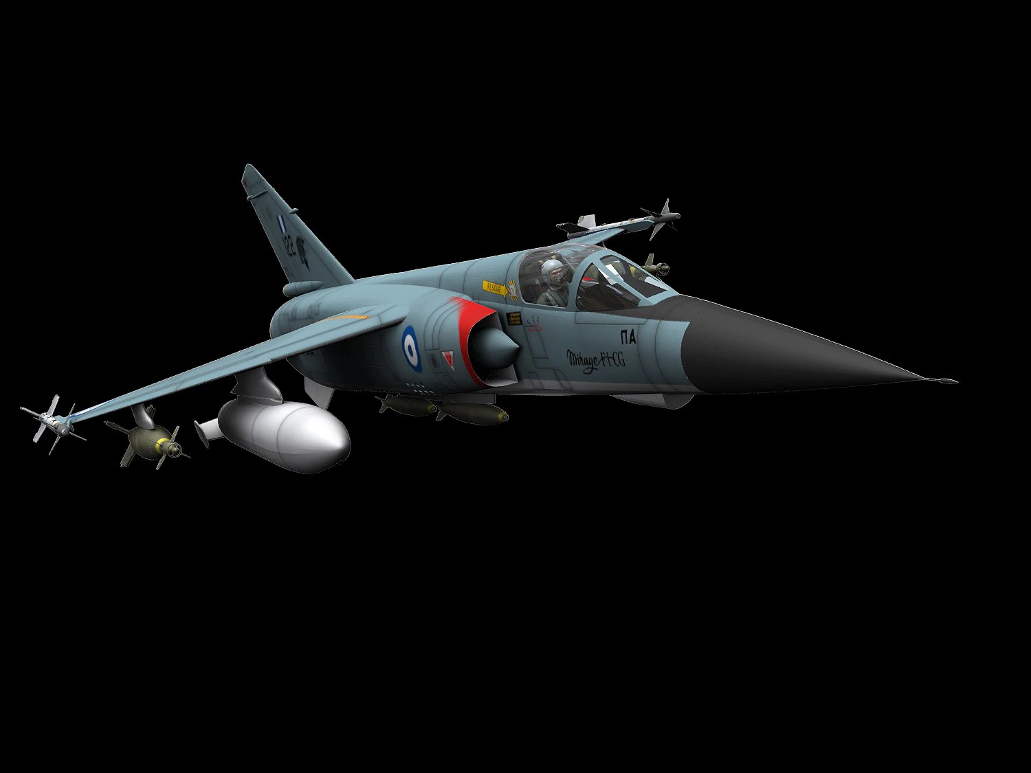 Mirage f-1 greek air force scheme 3D Model .c4d .max .obj .3ds .fbx .stl .blend 