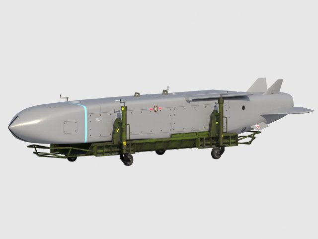scalp eg missile with carriage Modèle 3D .c4d .max .obj .3ds .fbx .stl .blend 