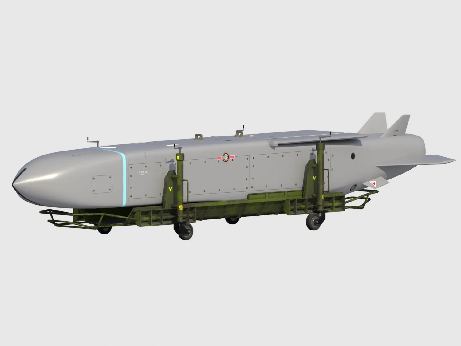 scalp eg missile with carriage 3D Model .c4d .max .obj .3ds .fbx .stl .blend 