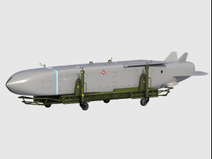scalp eg missile with carriage 3D Model