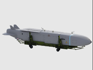 scalp eg missile with carriage Modèle 3D