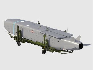 scalp eg missile with carriage Modèle 3D