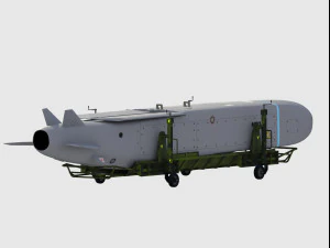 scalp eg missile with carriage 3D Model