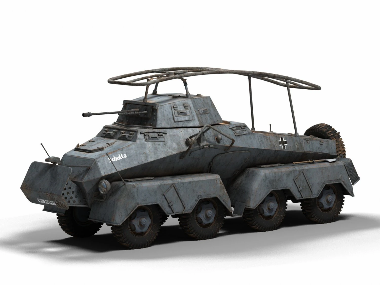 sd kfz 232 3D Model .c4d .max .obj .3ds .fbx .stl .blend