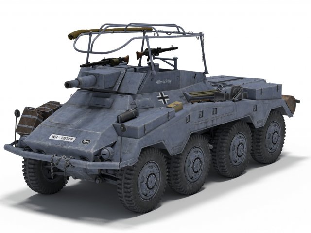 sdkfz 234-3 Model 3D .c4d .max .obj .3ds .fbx .stl .blend 