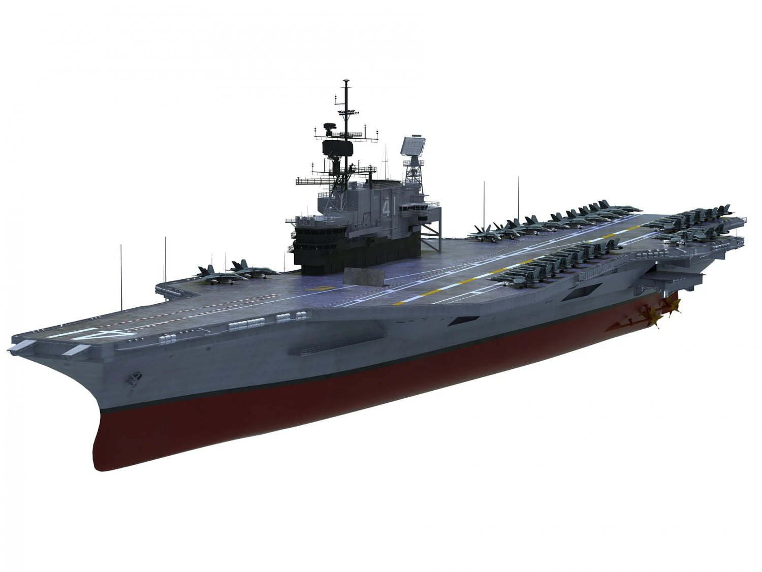 uss midway cv-41 carrier 3D Model .c4d .max .obj .3ds .fbx .stl .blend 