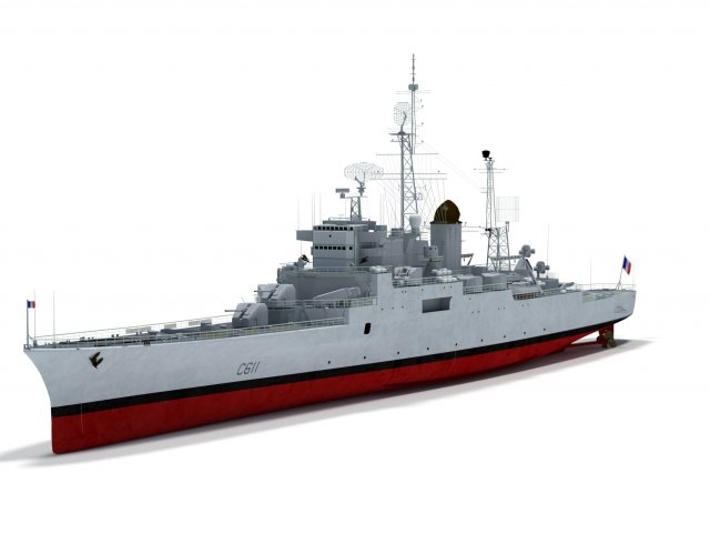 colbert c611 french cruiser 3D Модель .c4d .max .obj .3ds .fbx .stl .blend 