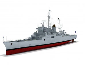 colbert c611 incrociatore francese Modello 3D