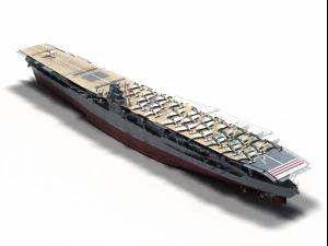 akagi iiww carrier 3D Model