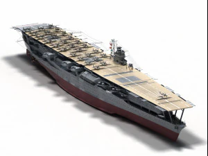 akagi iiww carrier 3D Model