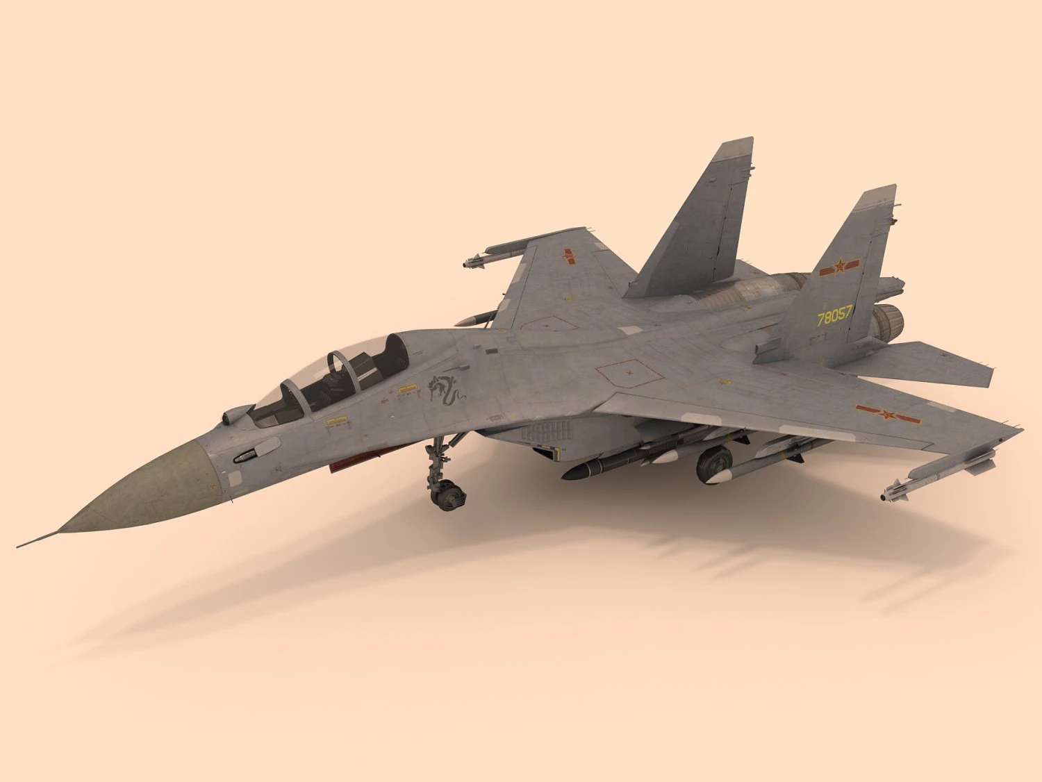 sukhoi su-30 mkk rigged 3D Model .c4d .max .obj .3ds .fbx .stl .blend 