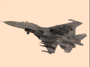 sukhoi su-30 mkk rigged 3D Model