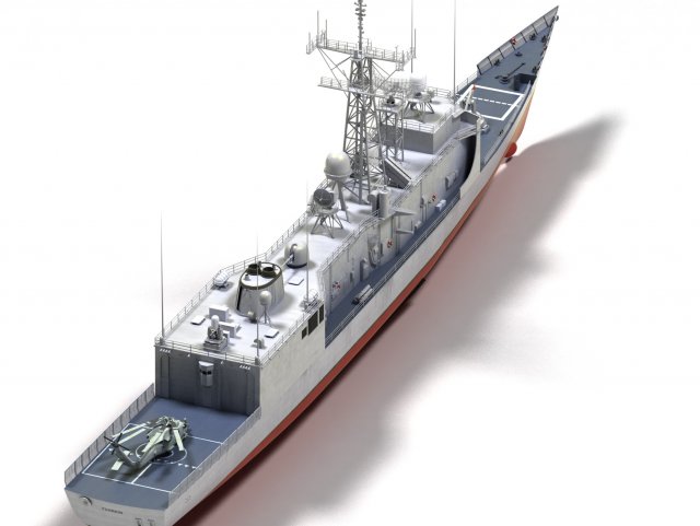 Uss fahrion ffg22 ohp class frigate Short Hull version Modèle 3D .c4d .max .obj .3ds .fbx .stl .blend 
