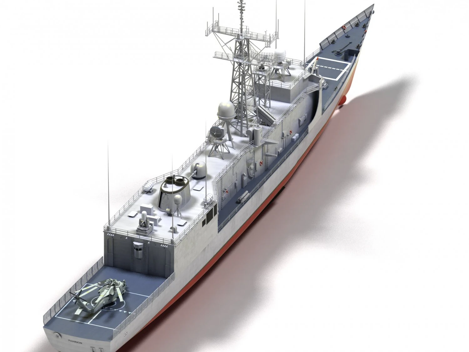 Uss fahrion ffg22 ohp class frigate Short Hull version 3D Model .c4d .max .obj .3ds .fbx .stl .blend 