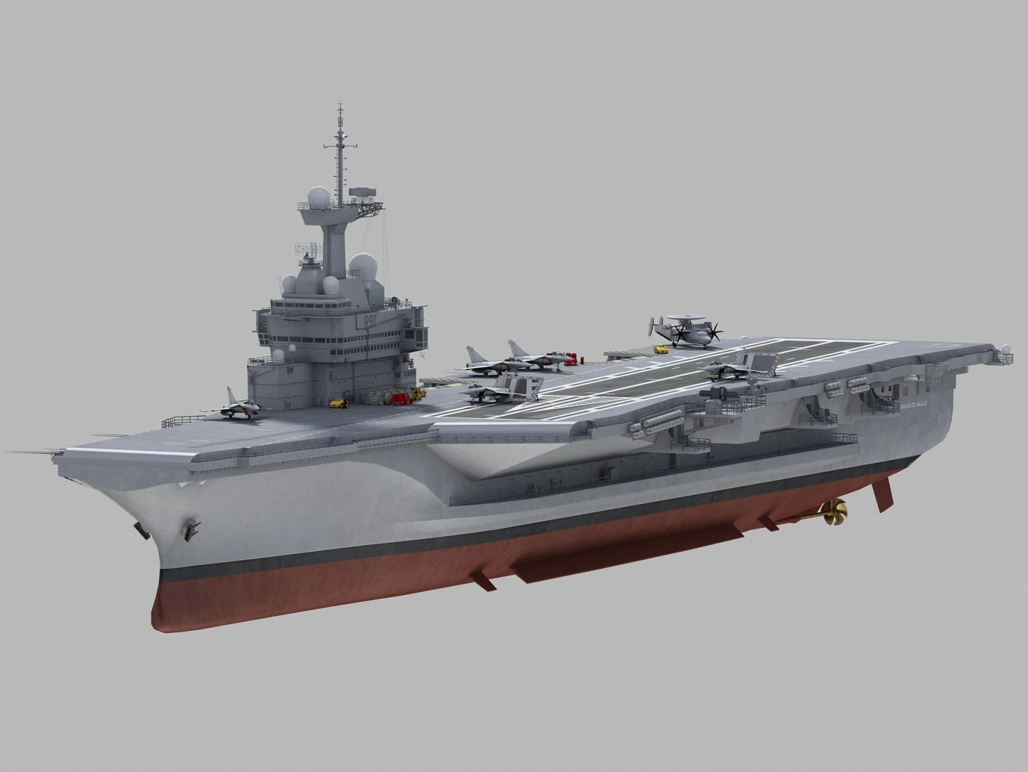 Charles de gaulle r91 carrier 3D Model .c4d .max .obj .3ds .fbx .stl .blend 