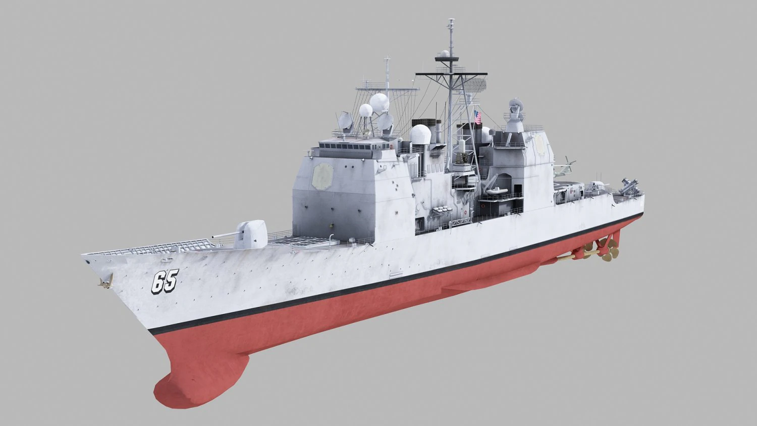 uss chosin cg-65 ticonderoga class 3D Model .c4d .max .obj .3ds .fbx .stl .blend 