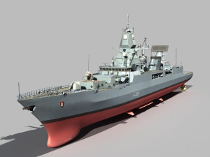 Hamburg f-124 sachsen class frigate 3D Model