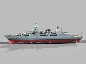 Hamburg f-124 sachsen class frigate 3D मॉडल