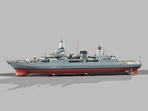 Hamburg f-124 sachsen class frigate 3D Model