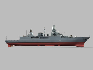 Hamburg f-124 sachsen class frigate 3D मॉडल