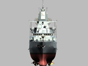 Hamburg f-124 sachsen class frigate 3D मॉडल