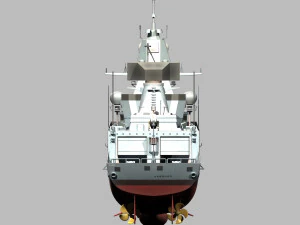 Hamburg f-124 sachsen class frigate 3D Model