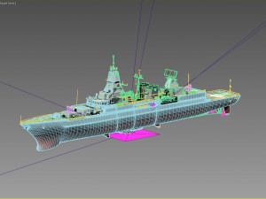 Hamburg f-124 sachsen class frigate 3D मॉडल