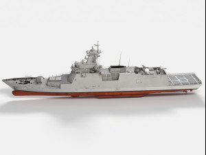 Roks Seoul ffg-821 Daegu class frigate 3D मॉडल